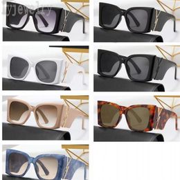 Lunettes de soleil de protection UV monture carrée lunettes de luxe en plastique large résistant aux ultraviolets gafas de sol acétate design esthétique lunettes de soleil pour femmes lettre PJ085 I4