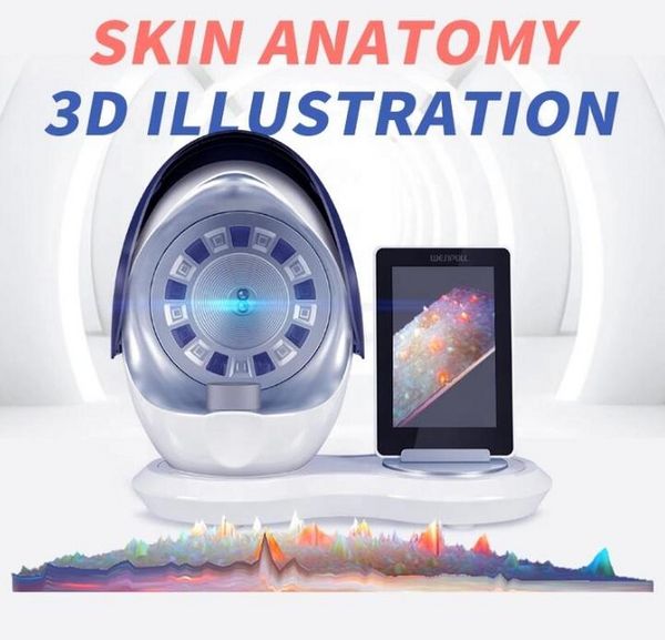 Uv Rgb Pl Light Magic Mirror Scanner d'analyse faciale numérique 3D Analyseur de peau du visage Stylo de test pour mesurer la douceur de l'huile d'humidité