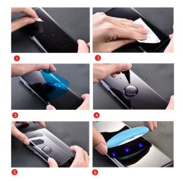 Protecteur d'écran de colle en verre trempé UV pour tous les téléphones portables adhésifs 3D CURVE TEMPERED GLUE EDGE FULL COVER GLUE