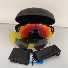 Gafas de bicicleta UV400 para hombres, deportes al aire libre, gafas de ciclismo, gafas de sol polarizadas para bicicleta, gafas para montar, 4 lentes con estuche 9442 TR90 fra201u