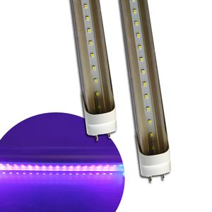 Lampes UVA G13 T8 Tube alimenté à double extrémité Lampes à lumière noire UVA 2ft 3ft 4ft 5ft Éclairage Projecteur LED ultra violet G13 Bi-Pin Led Lampe de polymérisation UV GEL crestech