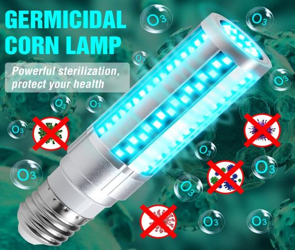 Bombilla LED UVC E27 Lámpara LED UV 15W 20W Luz de desinfección Bombilla LED de maíz 110V 220V Luz ultravioleta Esterilización bactericida Lam9424461