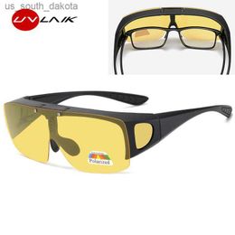 UVLAIK 2021 Flip Up Lunettes de soleil polarisées Femmes Hommes Lunettes de vision nocturne Lunettes de conduite en plein air Photochromique Fit Over Lunettes de soleil L230523