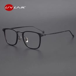 Uvlaik Fashon Tianium Alloy Lunets optiques Frame Men Business Anti Blue Light Eyeglasse Computer LOGGLES EYEWEAR 240507