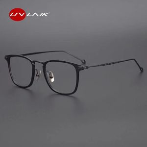 Uvlaik Fashon Tianium Alloy Lunes optiques Frame Men Business Anti Blue Light Eyeglasse Computer LOGGLES EYEWEAR 240410