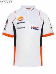 UVNM 2023 NIEUW F1 Team Polo Polo Men's Summer Ademend shirt HRC Racing Motorcycle voor Honda Repsol Moto GP White Motorbike T-shirt