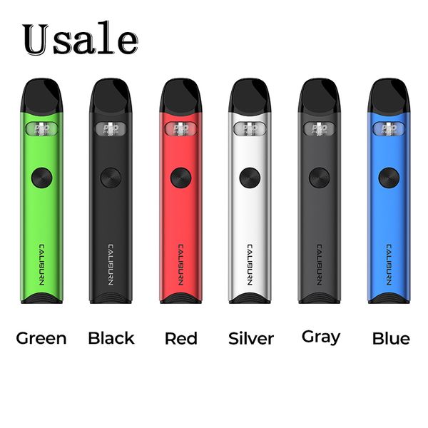 Uwell Caliburn A3 Pod Kit Batterie intégrée 520mAh Cartouche 2 ml 1.0ohm UN2 Bobine maillée 15W Fenêtre visible Vape Pen 100% authentique