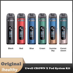 Uwell Crown X Pod-systeemkit Ingebouwde 1500mAh-batterij Met 5,3ml-pod Geschikt voor Crown X-cartridge/Crwon X 0,3Ω/0,6Ω Coil eenvoudig zijvulsysteem