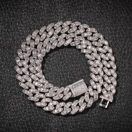 Uwin 13 mm Baguetter Cubaanse ketting Ronde kubieke zirco Miami Link Bling Full Iced Out Charm Link Jewelry vrouwen accessoires