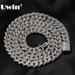 Uwin 9 mm ijs uit micro plave instelling Cubaanse kettingen bling kubieke zirconia cubaanse link ketting armbanden choker hiphop sieraden