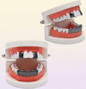 Uwin Hip Hop Rose Color Custom Mouth Grillz Set 2pcs Single Top 6 Tands Bottom Set Gold Grills1970307