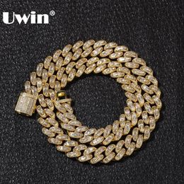 UWIN Luxury Iced Cubic Zircon Miami Baguette Cuban Link Chain Collane Hiphop Sqaure CZ Fashion Top Quality Mens Jewelry Chain293R