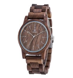 Montres en bois de luxe Uwood 1007 Walnut Wooden Watch 100% Natural Wood Japan Movement Vine Wrist Wrist Wistches For Man9173465