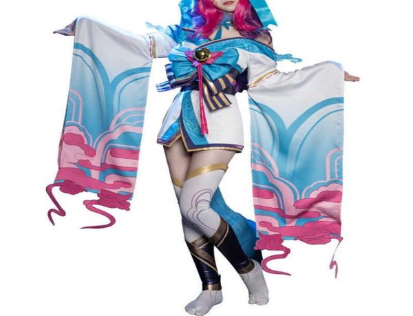 Disfraz de UWOWO Ahri LOL, disfraz de Spirit Blossom League of Legends, trajes de Cosplay, disfraces de juego de Halloween G09255741997