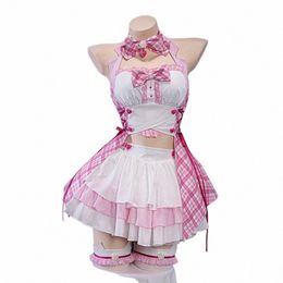 Uwowo Chocola Cosplay Halen Costume Nouvelle Idole Catgirl Maid Costume Dr Chocolaa/Vanillaa Costume de théâtre w7qi #