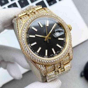 Uxury Watch Date GMT Mens Watch Automatische mechanische horloges Sapphire 41 mm riem Diamant-bezaaid staal vrouwen polshorloge Montre de Luxe volledige diamant hoge kwaliteit