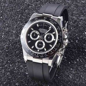 Reloj de lujo con fecha Gmt Star Panda Di, anillo de cerámica resistente al agua con acero refinado, redondo, multifuncional, mecánico, reloj de ocio para hombre
