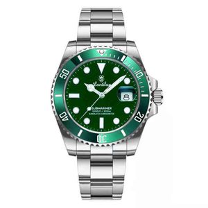 luxe horloge Datum Luxe modeontwerperhorloges duiker High-end heren groene geest duiken roestvrijstalen automatische mechanische bandkalender