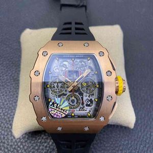Uxury Watch-datum Richa Business Leisure RM11-03 Volledig automatische mechanische molens Watch Tape Heren YBX7