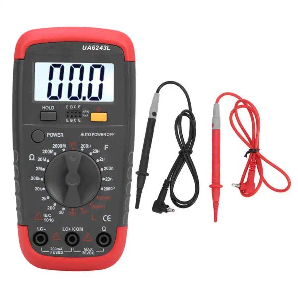 UYIGAO UA6243L Profesional Capacitancia Digital Capacitancia Inductancia Medidor Capacímetro Circuito de diodo Tester Triodo