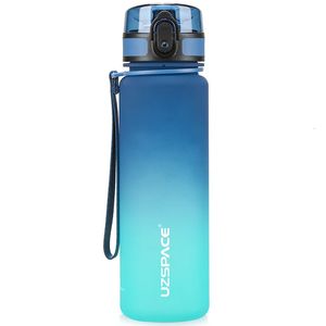 UZSPACE 500 ml bouteille d'eau de sport couvercle de rebond rappel de chronologie tasse Tritan givrée étanche pour Fitness en plein air sans BPA 240314