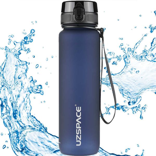 UZSPACE Sport Bouteille d'eau 800 ml 1000 ml Sans BPA Étanche Réutilisable Tritan Bouteille pour Sport Fitness Léger Durable 210610