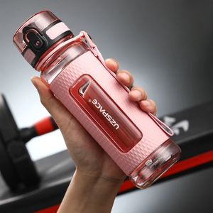 UZSPACE Bouteilles d'eau de sport Gym Anti-fuite Anti-chute Portable Shaker Bouilloire de voyage en plein air Bouteille d'eau en plastique sans BPA 240307