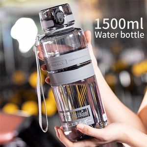 UZSPACE Grande bouteille d'eau 1 litre sans BPA étanche pour salle de sport ou de sport en plein air 211122