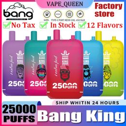 Original Bang King Puff 25000 Puffs e Puffes de cigarrillo 25K Puff Vape Despape Puff Dispositivos Batería recargable 650mAh 23 ml Cartucho prestado Dual Mesh Coli