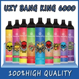 UZY Bang King 6000 Puffs 6k Barres de cigarettes électroniques jetables Bang Puff Mesh Coil Original Vape Bang King 6k Pen 14ml vapers desechables Cigarette électronique rechargeable