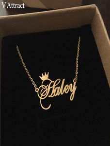 V Trokken vrienden geschenk gepersonaliseerde naam ketting dames