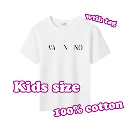 V-merk T-shirts voor kinderen Katoenen jongensmeisjeskleding Luxe designer kindert-shirts VAL Ontwerpers Babykleding Kinderpak T-shirts bedrukt