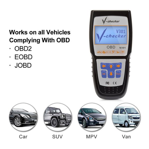 V-checker V301 EOBD OBD2 Scanner moteur de voiture lecteur de Code d'erreur peut outil d'analyse de Diagnostic