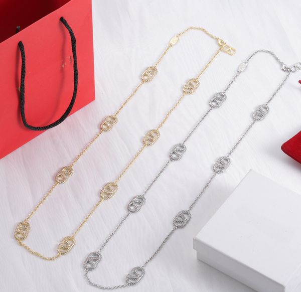 V Daimond Collier pour femmes 18 carats de concepteurs de luxe en or
