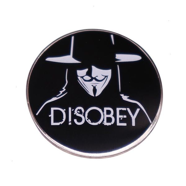 V pour Vendetta Emor Pin Guy Fawkes Masque anonyme insignia broches Badge Bijoux de bijoux décor