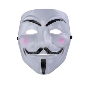 V for Vendetta-masker Anoniem Guy Fawkes Fancy Cool-kostuum Cosplaymasker voor feesten Carnaval Eén maat, geschikt voor de meeste tieners tot volwassenen3997411