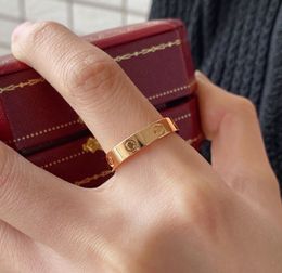 V goud luxe kwaliteit punk band dunne ring geen diamant in drie kleuren verguld voor vrouwen verlovingssieraden cadeau hebben doosstempel PS4579