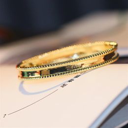 Bracelet punk en matériau or V pour femmes, avec timbre, taille, bijoux de mariage, cadeau, ne se décolore pas, ne change pas de couleur, PS343310