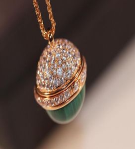 Pendentif boule de forme ronde en or, avec diamant et pierre naturelle, bijoux de fiançailles pour femmes, cadeau Ps36561807184