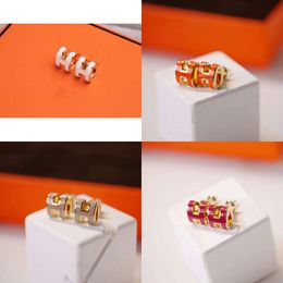 V-Gold topmateriaal Charm Pop Mini Grootte met kleurenglazuur Ontwerp Verplated hebben Stamp Valentine's Day Wedding Earring HH met doos originele kwaliteit