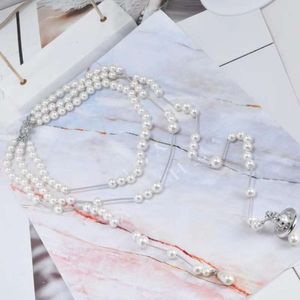 V Collar de Perlas Rotas Madre Reina Dorada - Oro Blanco Grabado para Hombres y Mujeres Tiktok