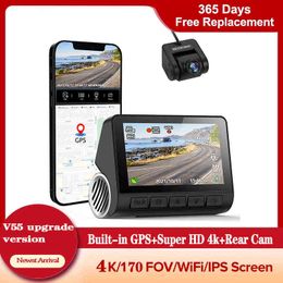 V K Dashcam Builtin Gps Wifi Car Dvr Support P Arrière Camvideo Recorder Night Vision Wdr Driving Cam H Parking Pk mai J220601