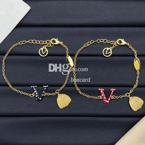 V Letter Dot Bracelets Trendy Link Chain armband Vintage 18K gouden ketens met doos