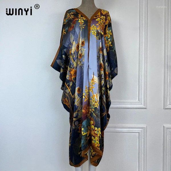 V-cou Africa Fashion Femmes sexy sexy boho décontracté Silk floral vintage imprimé de soirée Party Beach Cover Up Long Maxi Robe