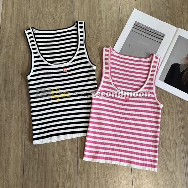 Femmes Stretch Vest U Neck Sport Top Stripe Imprimer Tanks Top Sèche-shirts Séchant rapide