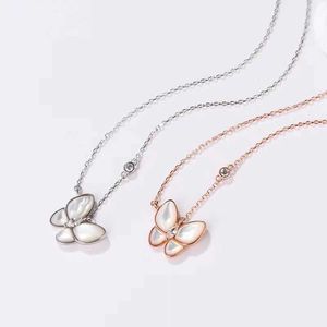 Fanjia – collier en V en argent pur s925, blanc, Beimu, papillon, fille épicée, or Rose, Simple, polyvalent, chaîne féerique