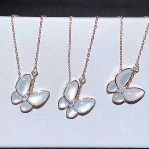 V-ketting Fanjia witte Beimu-vlinderketting 925 puur verzilverd 18K goud Witte Beibei-hanger Rose Gold Lock Bone Chain222