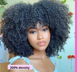 V Part perruque cheveux humains Afro crépus bouclés Vpart perruque sans laisser de côté avec votre délié sans colle brésilienne mise à niveau U partie perruque pour les femmes