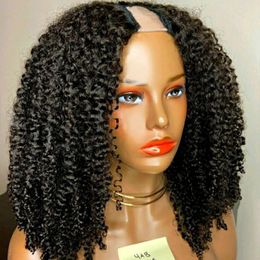 V Deel Wig Human Hair No Leave Out Middle Parts Braziliaanse Remy Kinky Curly Humans Hairs Pruiken voor vrouwen Volledige machine gemaakte pruiken