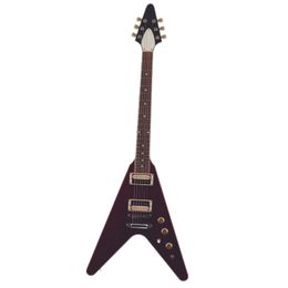 Guitarra eléctrica V PRO Wine Red USA 3,03 kg Sin orificios para puente, cordal o conector de salida.
